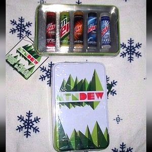 5 PC LIP BALM Lotta Luv MTN DEW TIN New